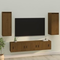 Vidaxl Wall Cabinets 2 Pcs Honey Brown 11.8X11.8X31.5 Solid Wood Pine