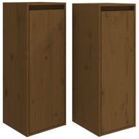 Vidaxl Wall Cabinets 2 Pcs Honey Brown 11.8X11.8X31.5 Solid Wood Pine