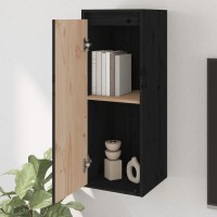 Vidaxl Wall Cabinets 2 Pcs Black 11.8X11.8X31.5 Solid Wood Pine