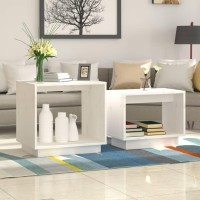 Vidaxl Nesting Coffee Tables 2 Pcs White Solid Wood Pine