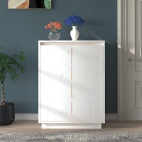 Vidaxl Shoe Cabinet White 23.6X13.8X31.5 Solid Wood Pine