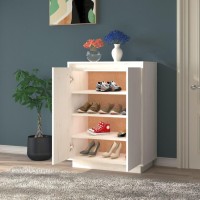 Vidaxl Shoe Cabinet White 23.6X13.8X31.5 Solid Wood Pine