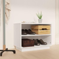 Vidaxl Shoe Cabinet White 23.6X13.4X17.7 Solid Wood Pine