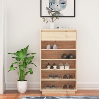 Vidaxl Shoe Cabinet 23.6X13.4X41.3 Solid Wood Pine