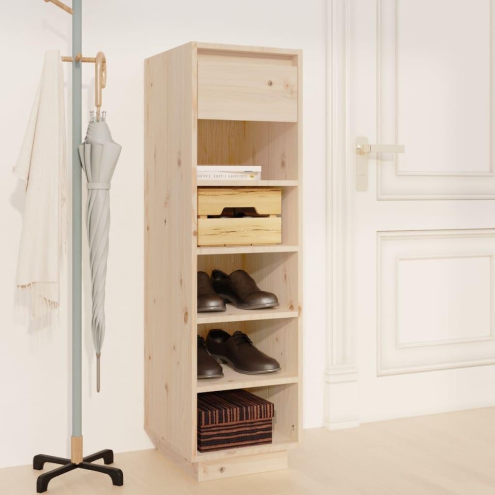 Vidaxl Shoe Cabinet 13.4X11.8X41.3 Solid Wood Pine
