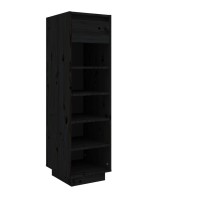 Vidaxl Shoe Cabinet Black 13.4X11.8X41.3 Solid Wood Pine