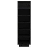Vidaxl Shoe Cabinet Black 13.4X11.8X41.3 Solid Wood Pine