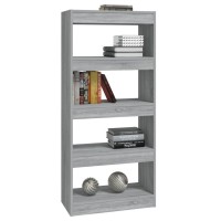 Vidaxl Book Cabinet/Room Divider Gray Sonoma 23.6X11.8X53.1 Engineered Wood