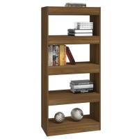 Vidaxl Book Cabinet/Room Divider Brown Oak 23.6X11.8X53.1 Engineered Wood