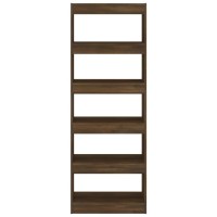 Vidaxl Book Cabinet/Room Divider Brown Oak 23.6X11.8X65.4 Engineered Wood