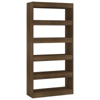 Vidaxl Book Cabinet/Room Divider Brown Oak 31.5X11.8X65.4 Engineered Wood