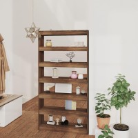 Vidaxl Book Cabinet/Room Divider Brown Oak 39.4X11.8X78 Engineered Wood
