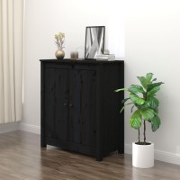 Vidaxl Sideboard Black 27.6X13.8X31.5 Solid Wood Pine