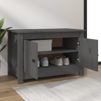 Vidaxl Shoe Cabinet Gray 27.6X15X17.9 Solid Wood Pine