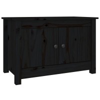 Vidaxl Shoe Cabinet Black 27.6X15X17.9 Solid Wood Pine