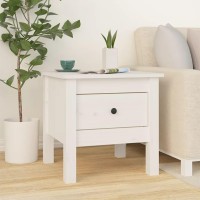 Vidaxl Side Table White 15.7X15.7X15.4 Solid Wood Pine