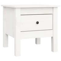 Vidaxl Side Table White 15.7X15.7X15.4 Solid Wood Pine