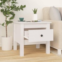 Vidaxl Side Table White 15.7X15.7X15.4 Solid Wood Pine