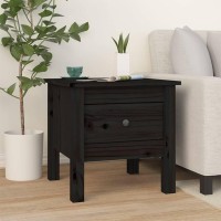 Vidaxl Side Table Black 15.7X15.7X15.4 Solid Wood Pine