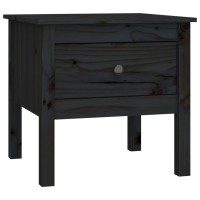 Vidaxl Side Tables 2 Pcs Black 19.7X19.7X19.3 Solid Wood Pine