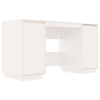 Vidaxl Desk White 55.1X19.7X29.5 Solid Wood Pine