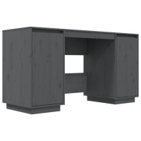 Vidaxl Desk Gray 55.1X19.7X29.5 Solid Wood Pine