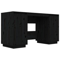 Vidaxl Desk Black 55.1X19.7X29.5 Solid Wood Pine