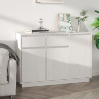 Vidaxl Sideboard White 43.3X13.4X29.5 Solid Wood Pine
