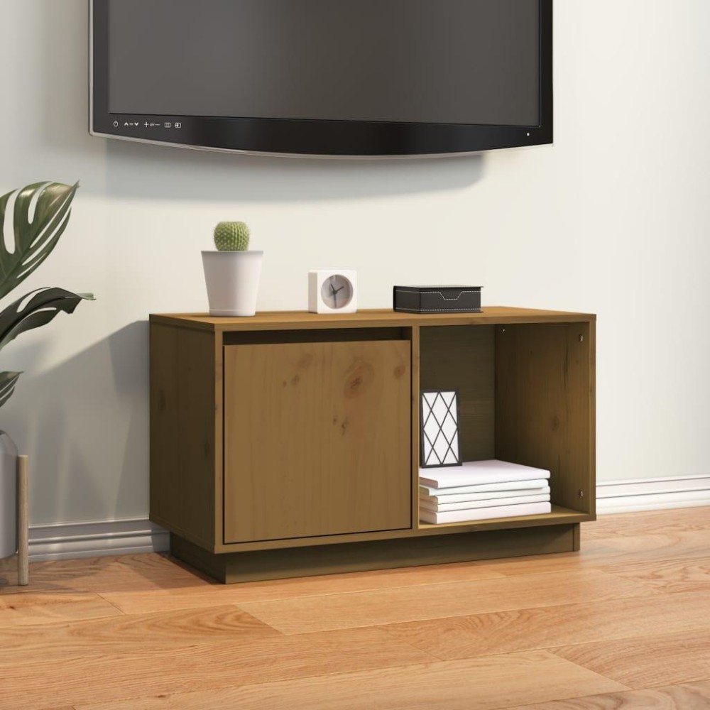 Vidaxl Tv Cabinet Honey Brown 29.1X13.8X17.3 Solid Wood Pine