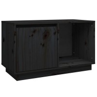 Vidaxl Tv Cabinet Black 29.1X13.8X17.3 Solid Wood Pine