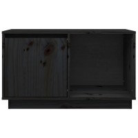 Vidaxl Tv Cabinet Black 29.1X13.8X17.3 Solid Wood Pine