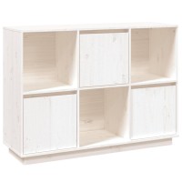 Vidaxl Sideboard White 43.5X13.8X31.5 Solid Wood Pine