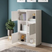 Vidaxl Highboard White 29.1X13.8X46.1 Solid Wood Pine