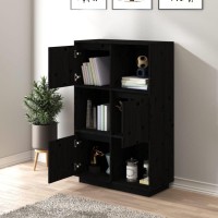 Vidaxl Highboard Black 29.1X13.8X46.1 Solid Wood Pine