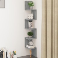 vidaXL Wall Corner Shelf Gray Sonoma 7.9