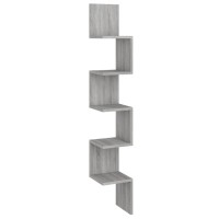 vidaXL Wall Corner Shelf Gray Sonoma 7.9