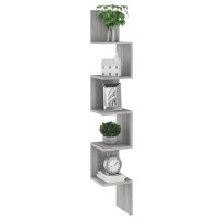 vidaXL Wall Corner Shelf Gray Sonoma 7.9