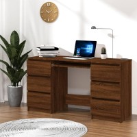 Vidaxl Writing Desk Brown Oak 55.1X19.7X30.3 Engineered Wood