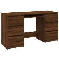 Vidaxl Writing Desk Brown Oak 55.1X19.7X30.3 Engineered Wood