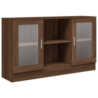 Vidaxl Vitrine Cabinet Brown Oak 47.2X12X27.6 Engineered Wood
