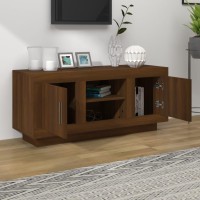 Vidaxl Tv Cabinet Brown Oak 40.2X13.8X17.7 Engineered Wood