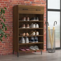 Vidaxl Shoe Cabinet Brown Oak 23.6X13.8X41.3 Engineered Wood