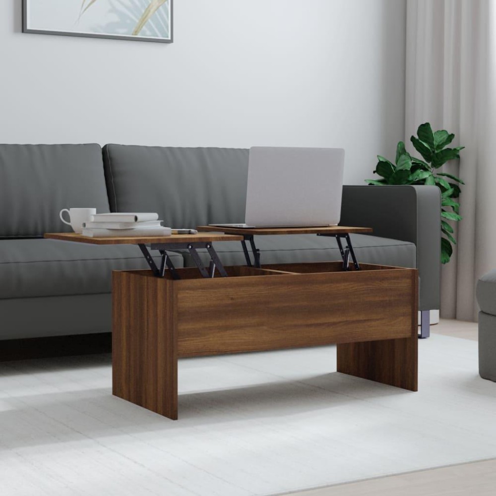 Vidaxl Coffee Table Brown Oak 40.2X19.9X18.3 Engineered Wood