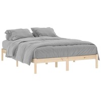 Vidaxl Bed Frame 59.8X79.9 Solid Wood Pine Queen