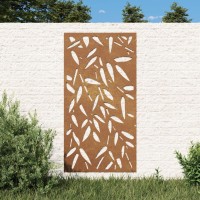 Vidaxl Patio Wall Decoration 41.3X21.7 Corten Steel Bamboo Leaf Design