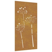 Vidaxl Patio Wall Decoration 41.3X21.7 Corten Steel Flower Design