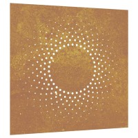 Vidaxl Patio Wall Decoration 21.7X21.7 Corten Steel Sun Design