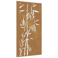 Vidaxl Patio Wall Decoration 41.3X21.7 Corten Steel Bamboo Design