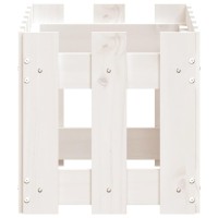 vidaXL Garden Planter with Fence Design White 23.6