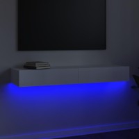 Vidaxl Tv Stand With Led Lights High Gloss White 47.2X13.8X6.1